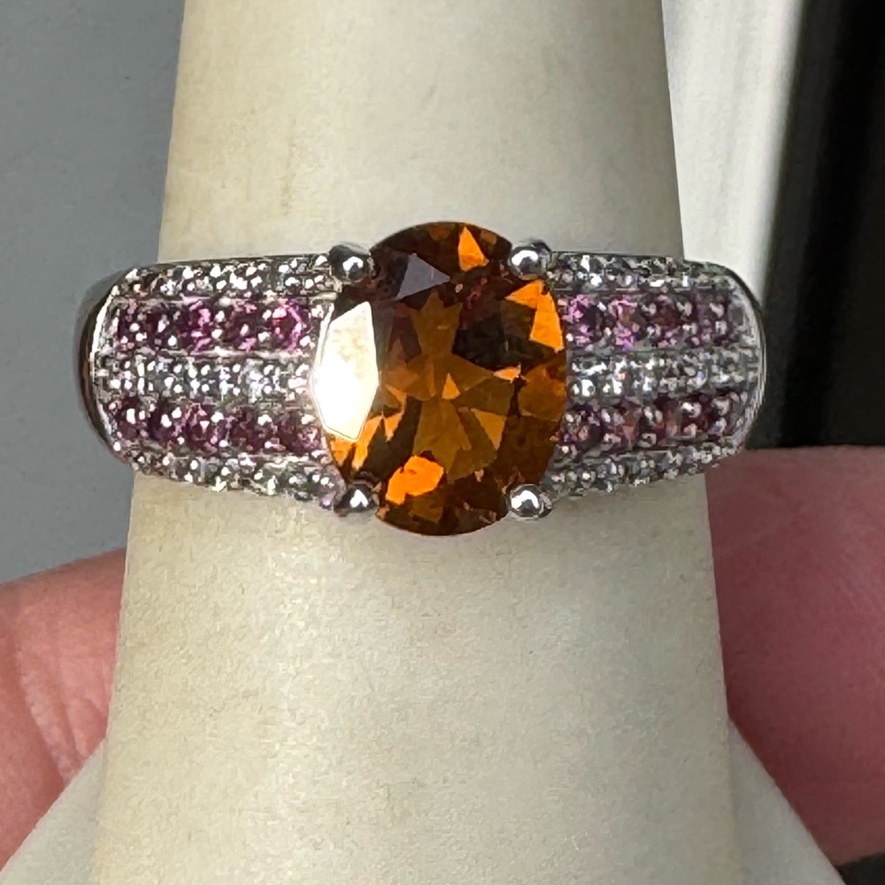 925 Spessartine & Rubellite Ring